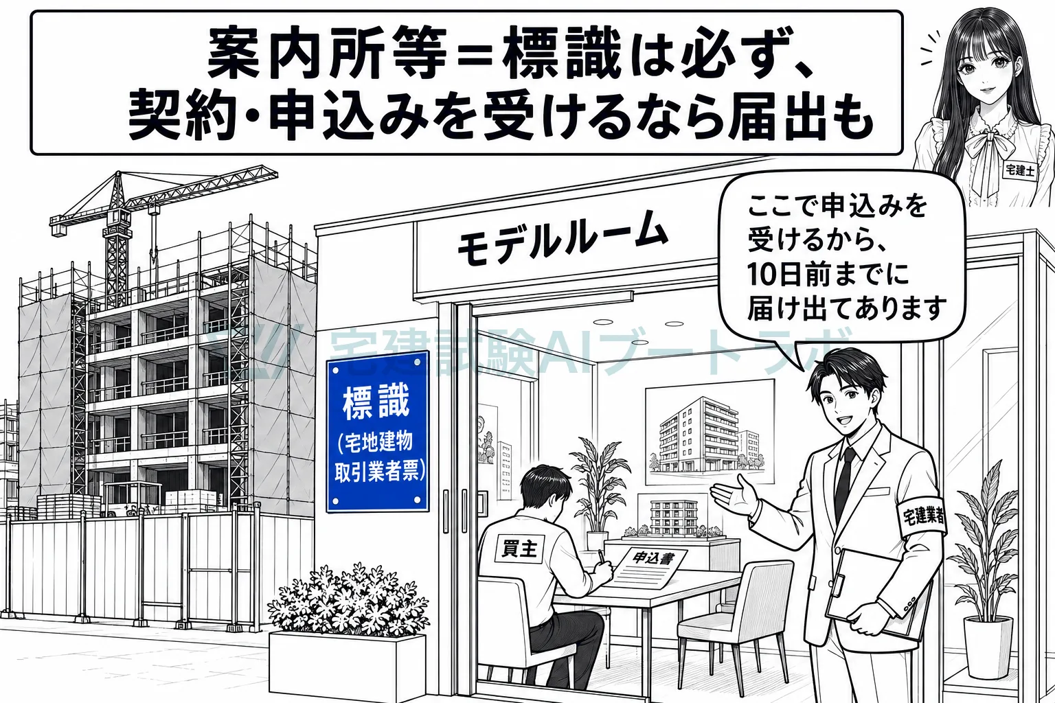 案内所には標識を掲げ、申込みを受けるなら10日前までに届け出る。