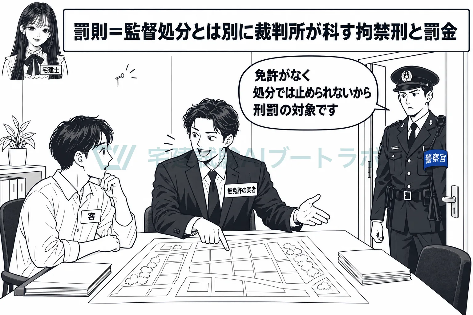 免許のない者には処分が効かないから、刑罰で取り締まる。