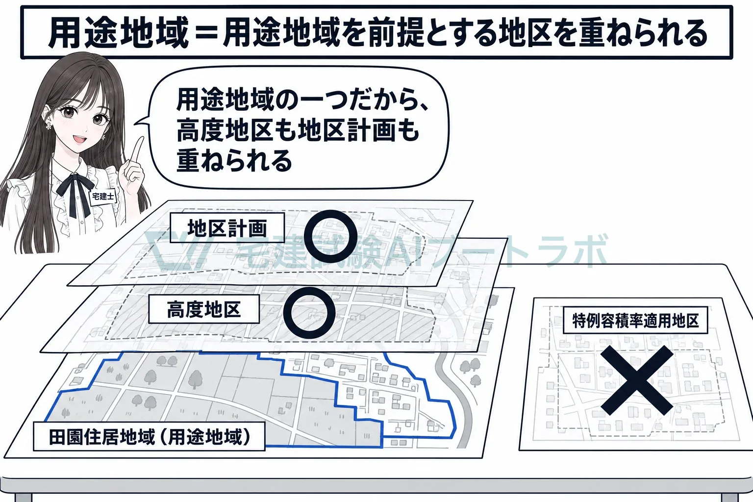 用途地域の一つだから、高度地区も地区計画も重ねられる。