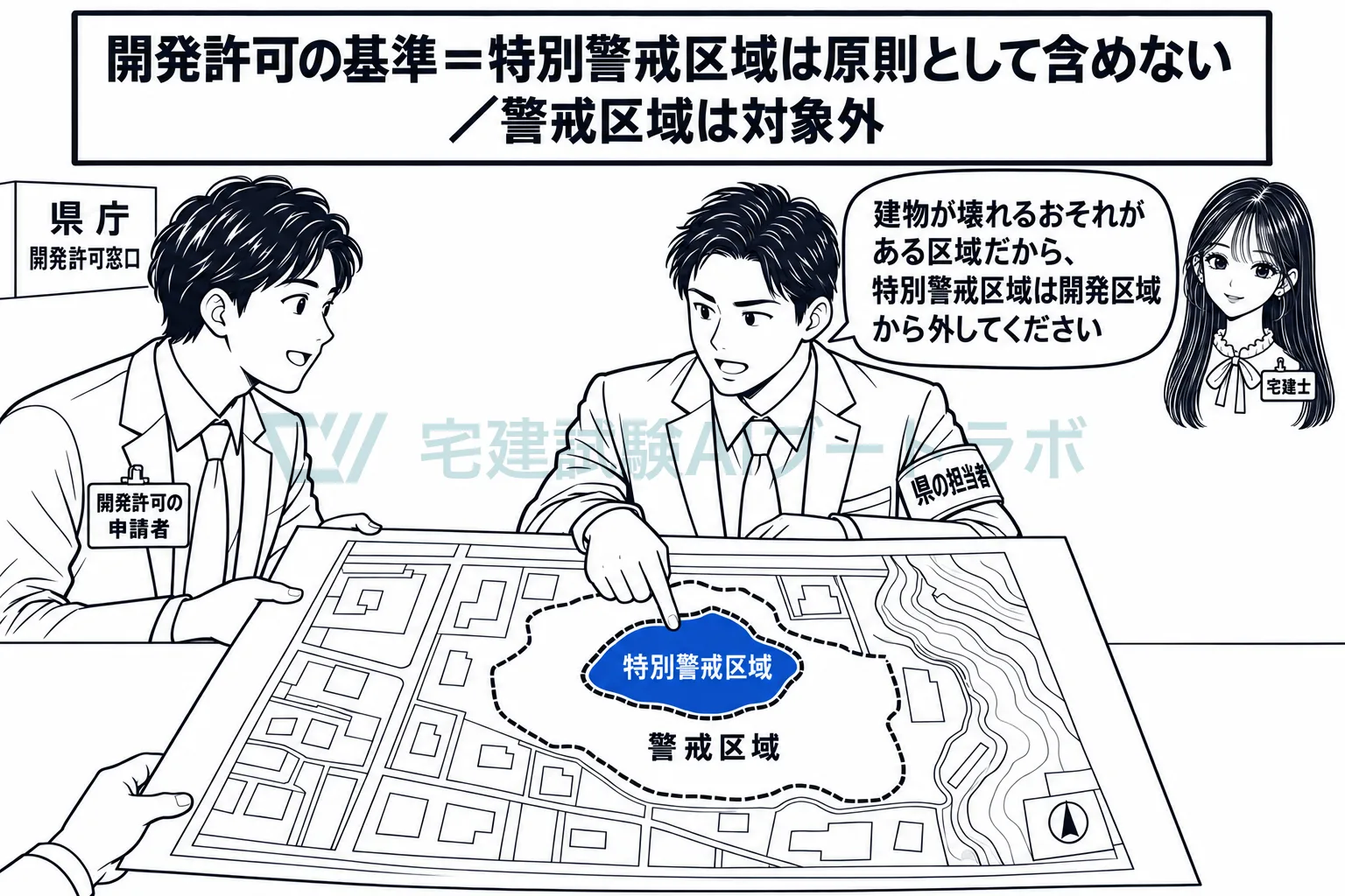 開発区域に含めてはならないのは特別警戒区域で、警戒区域は含めてよい。