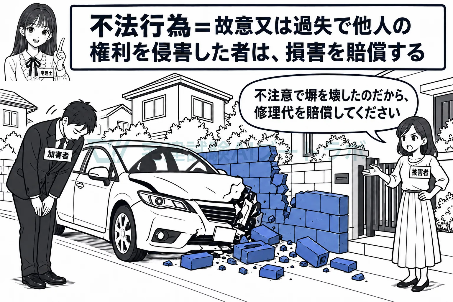 契約のない相手にも、不注意で損害を与えたら賠償する。