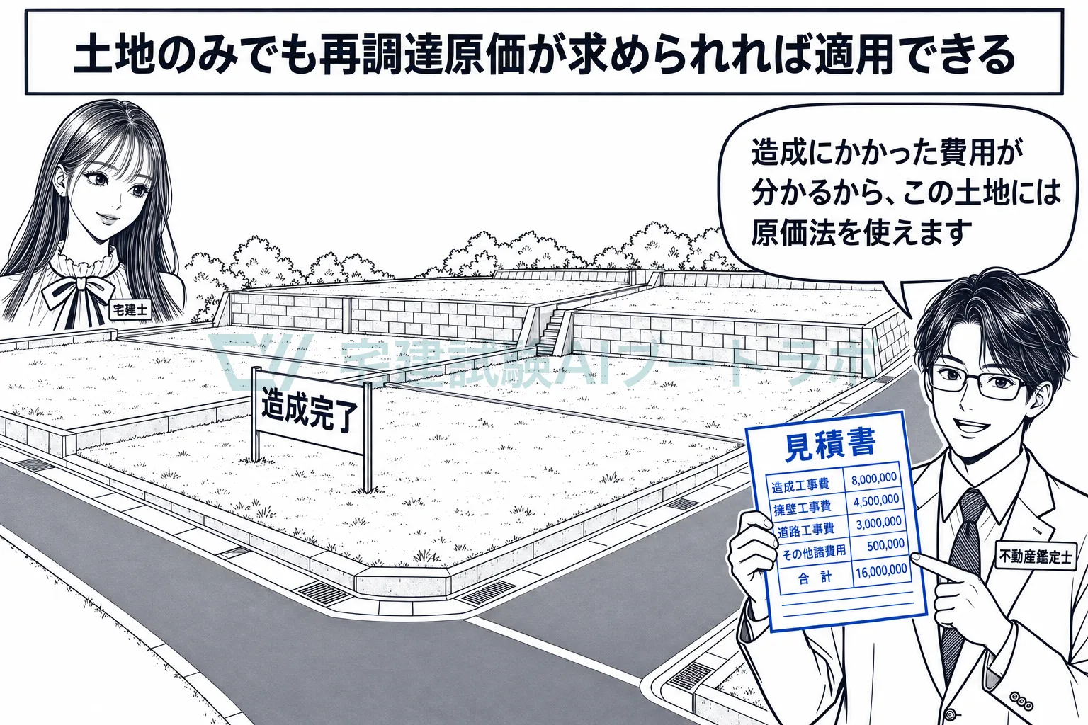 造成地のように造る費用が分かる土地なら、原価法を使える。