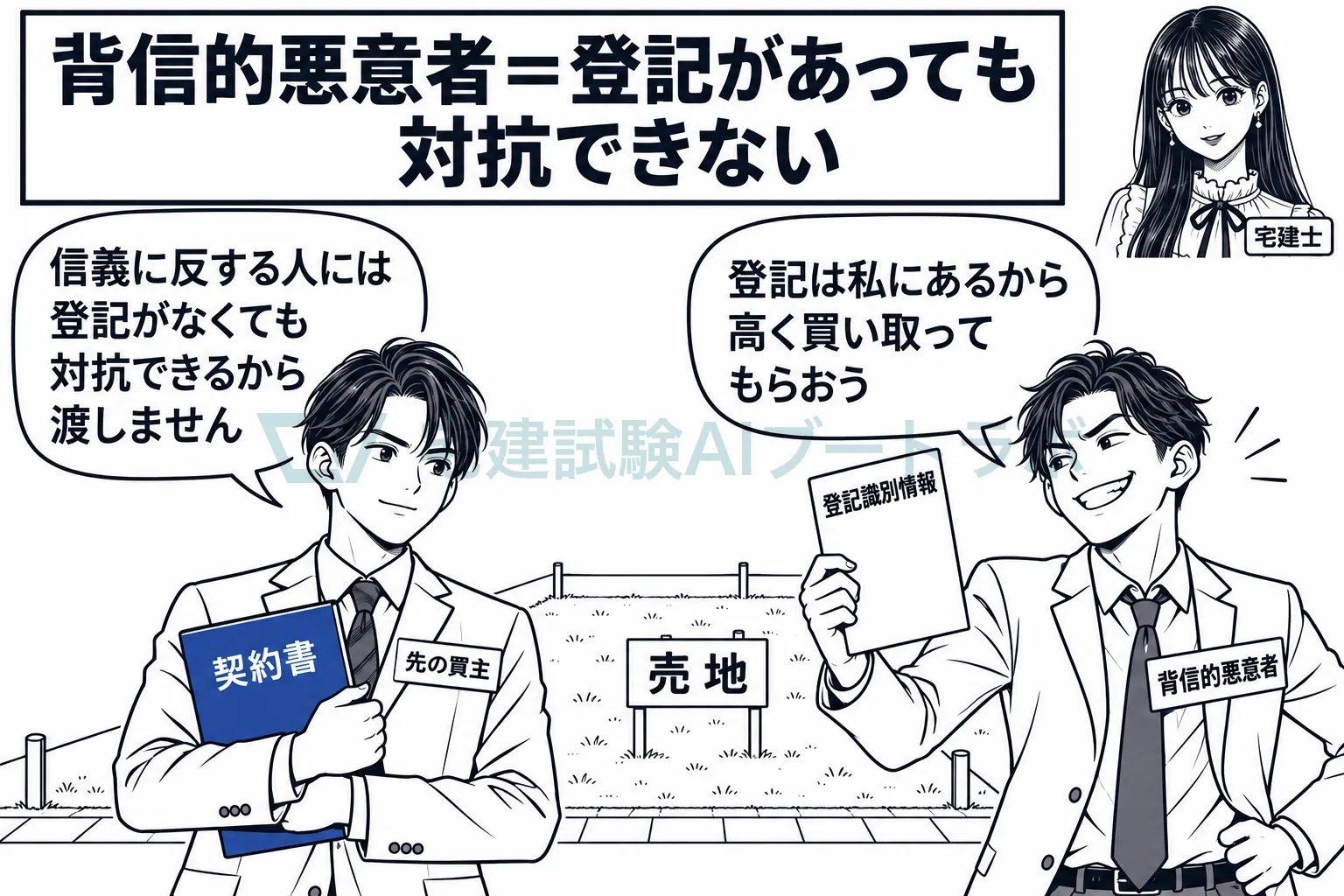困らせる目的で割り込んだ者は、先に登記を備えても優先できない。