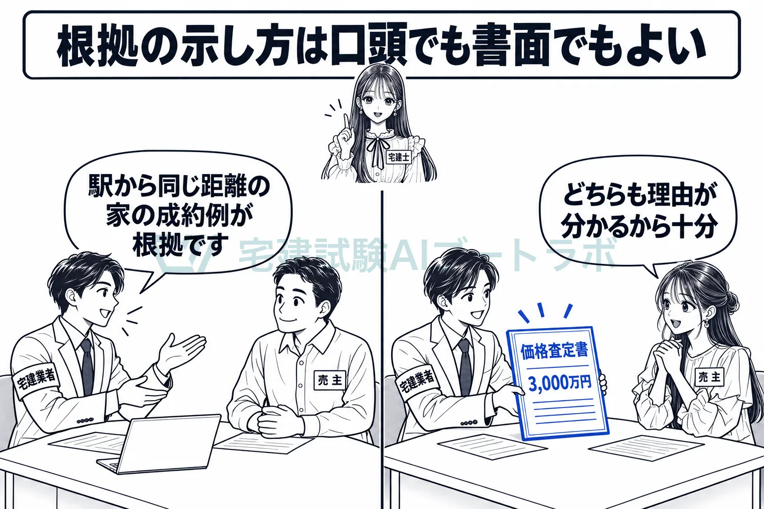 根拠は口頭で示しても、書面で示してもよい。