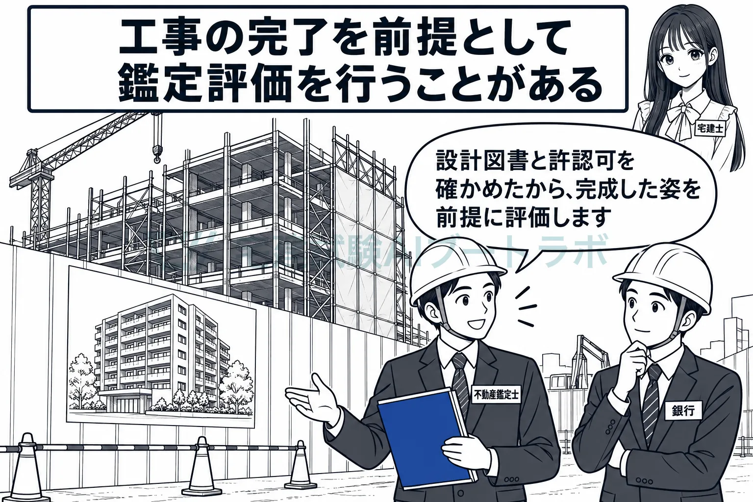 工事中の建物でも、完成を前提に鑑定評価を行うことがある。