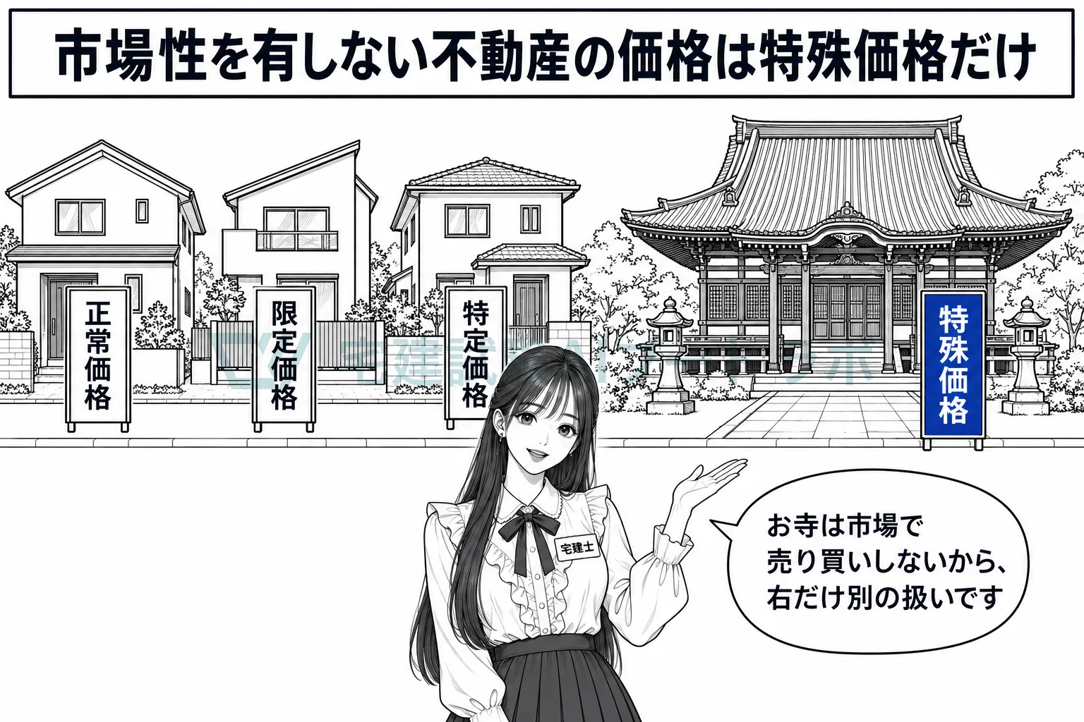 四つの価格のうち、市場性を有しない不動産の価格は特殊価格だけ。