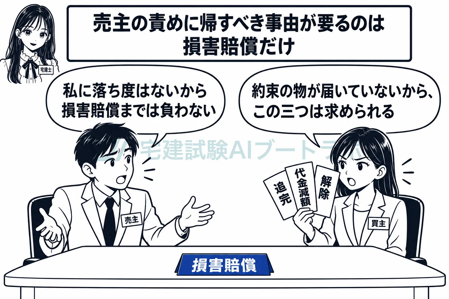 売主に落ち度がなくても、追完・代金減額・解除は求められる。