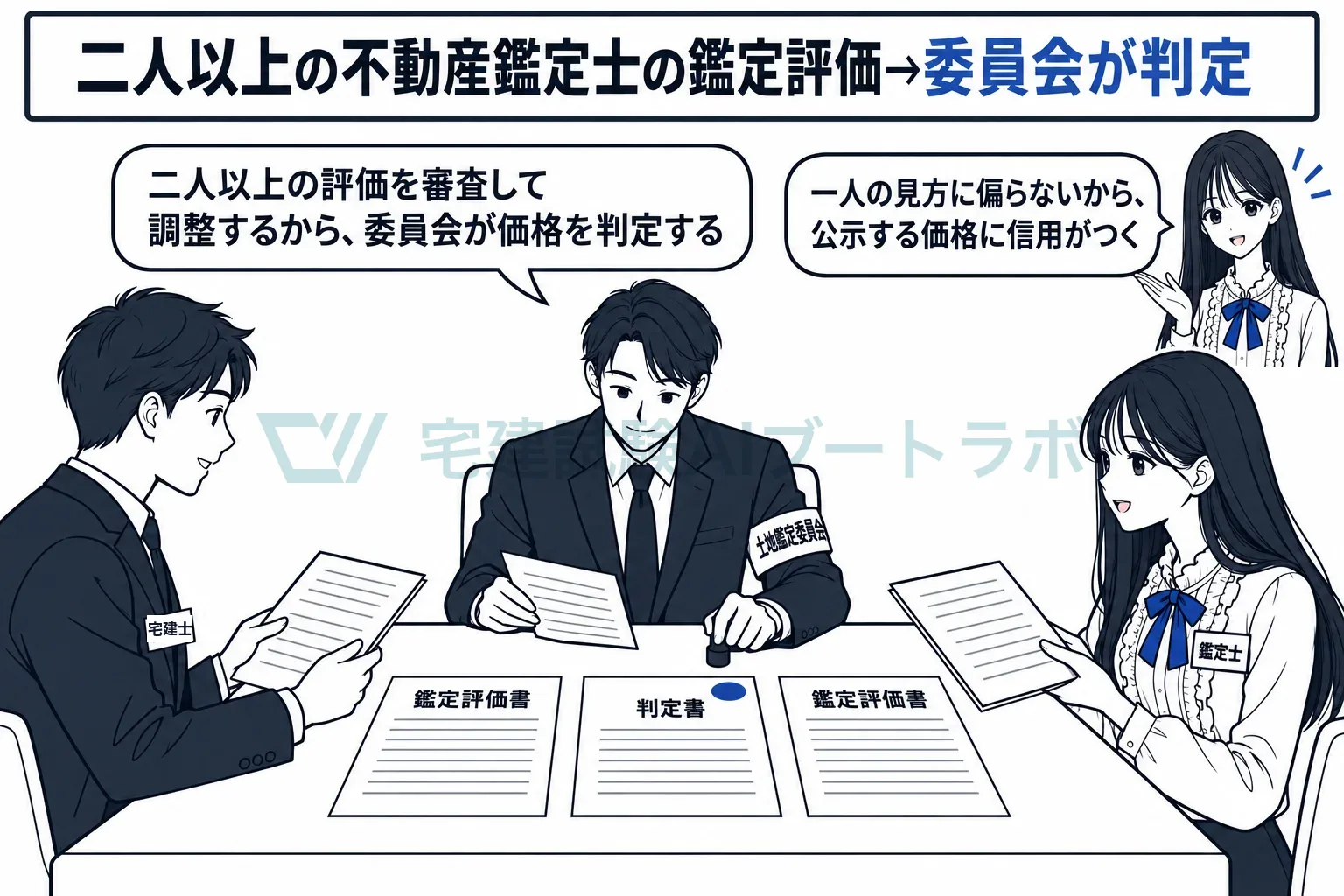 二人以上の評価を委員会が審査して調整するから、一人の見方に偏らない。