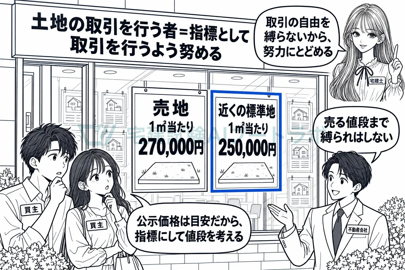 公示価格は目安だから、取引する人は指標にして努める。
