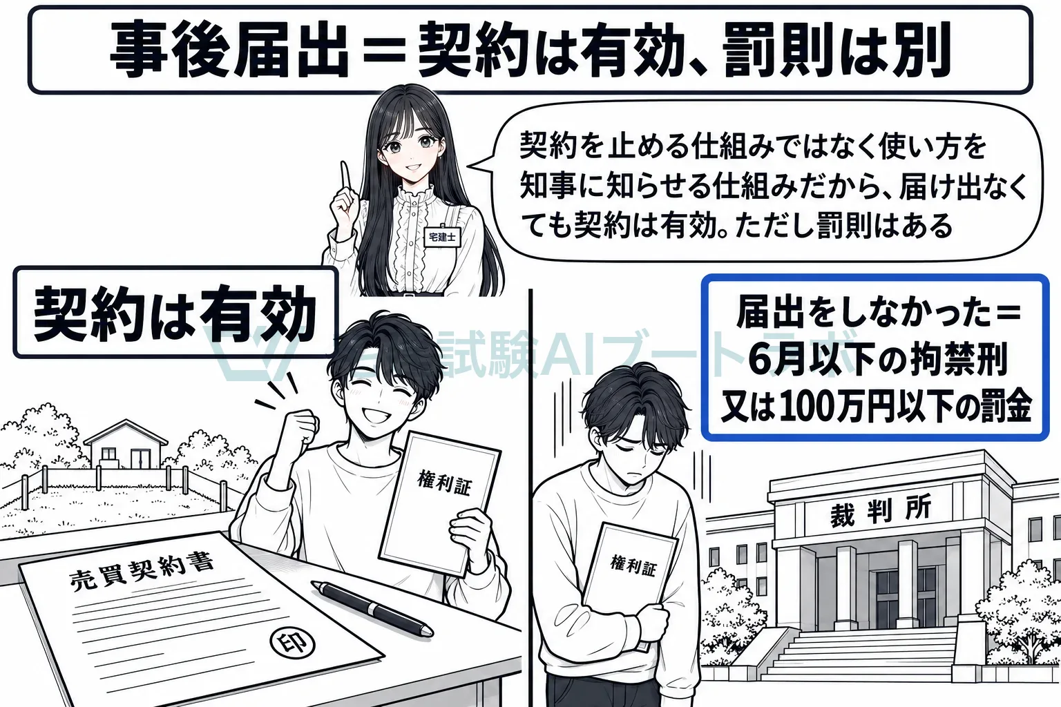 届け出なくても契約は有効。罰則は別に受ける。