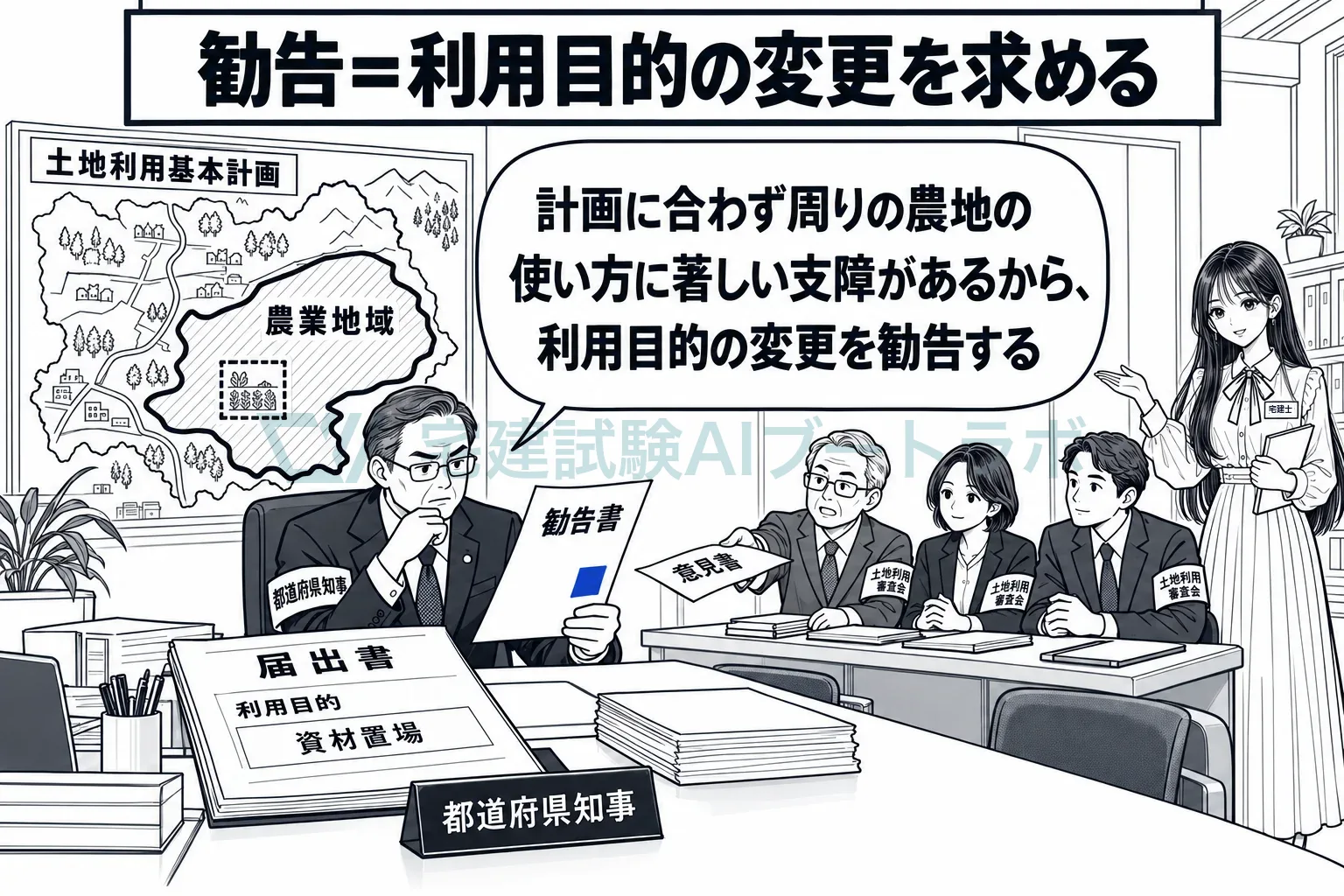 計画に合わない使い方には、審査会の意見を聴いて勧告。