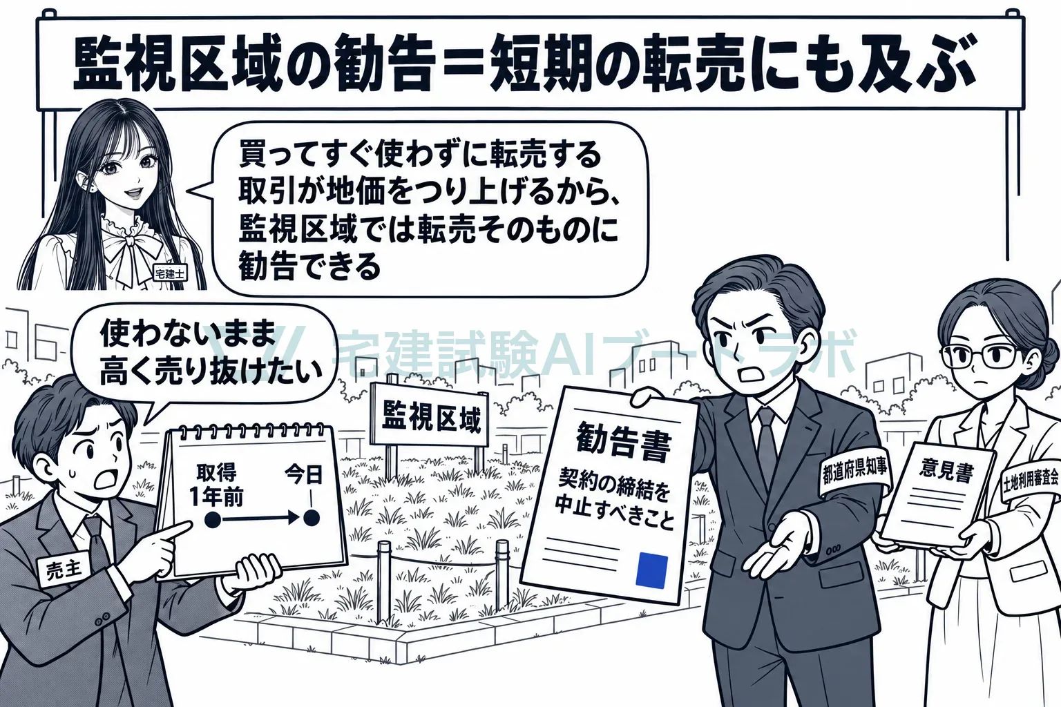 使わずにすぐ転売する取引には、契約の中止を勧告できる。