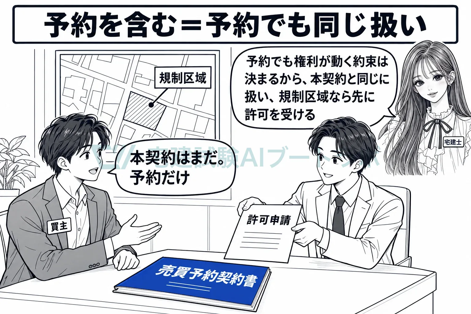 予約でも同じ扱い。規制区域なら先に許可。