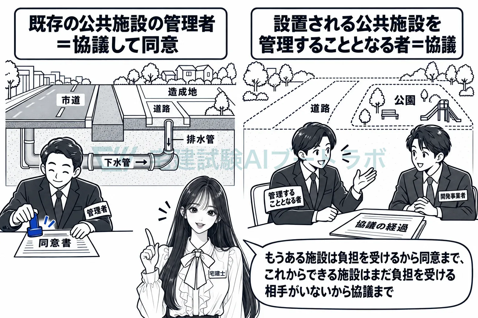 すでにある施設には同意まで、これからできる施設には協議だけ。