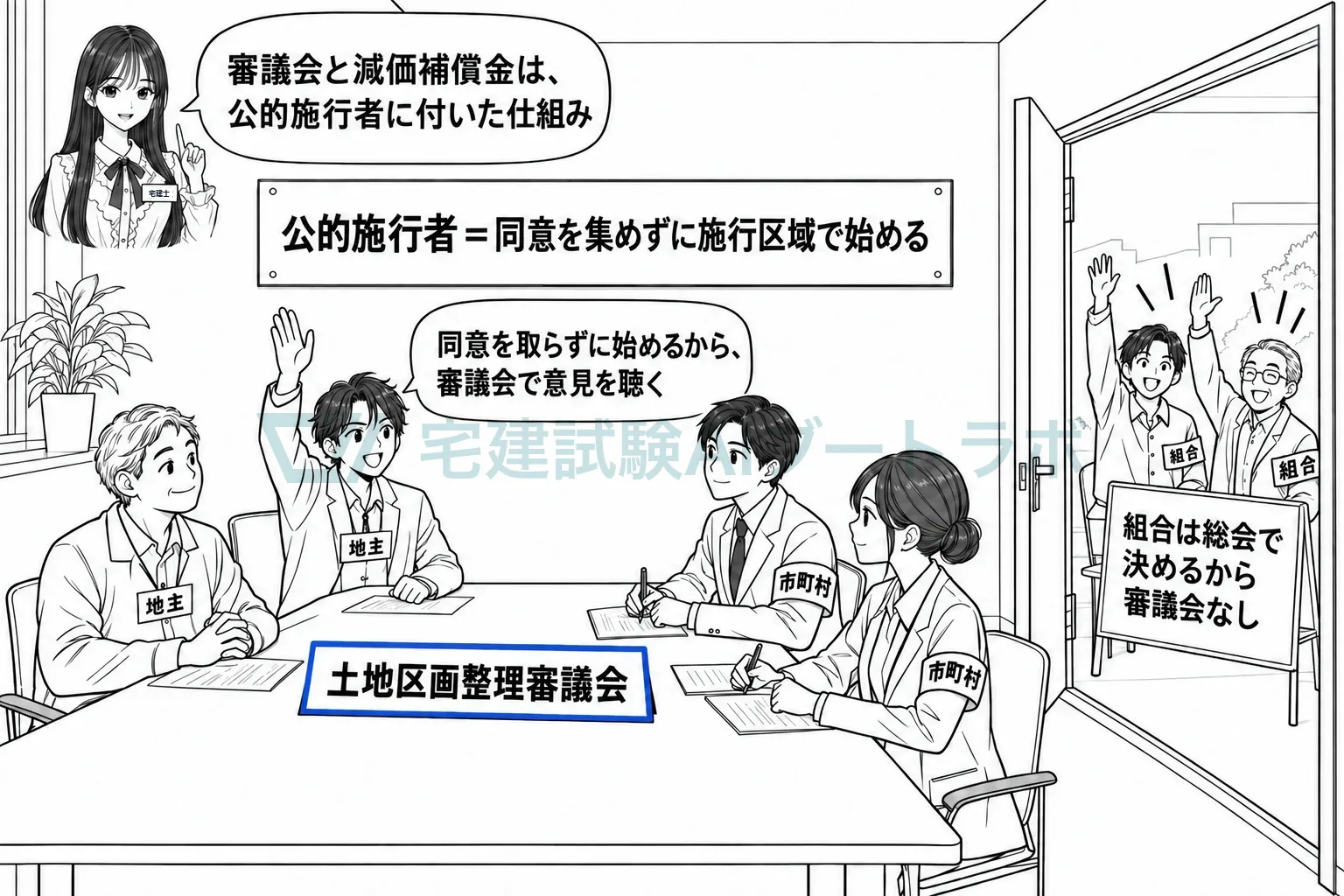 同意を集めない公的施行者だから、審議会で地主の声を聴く。