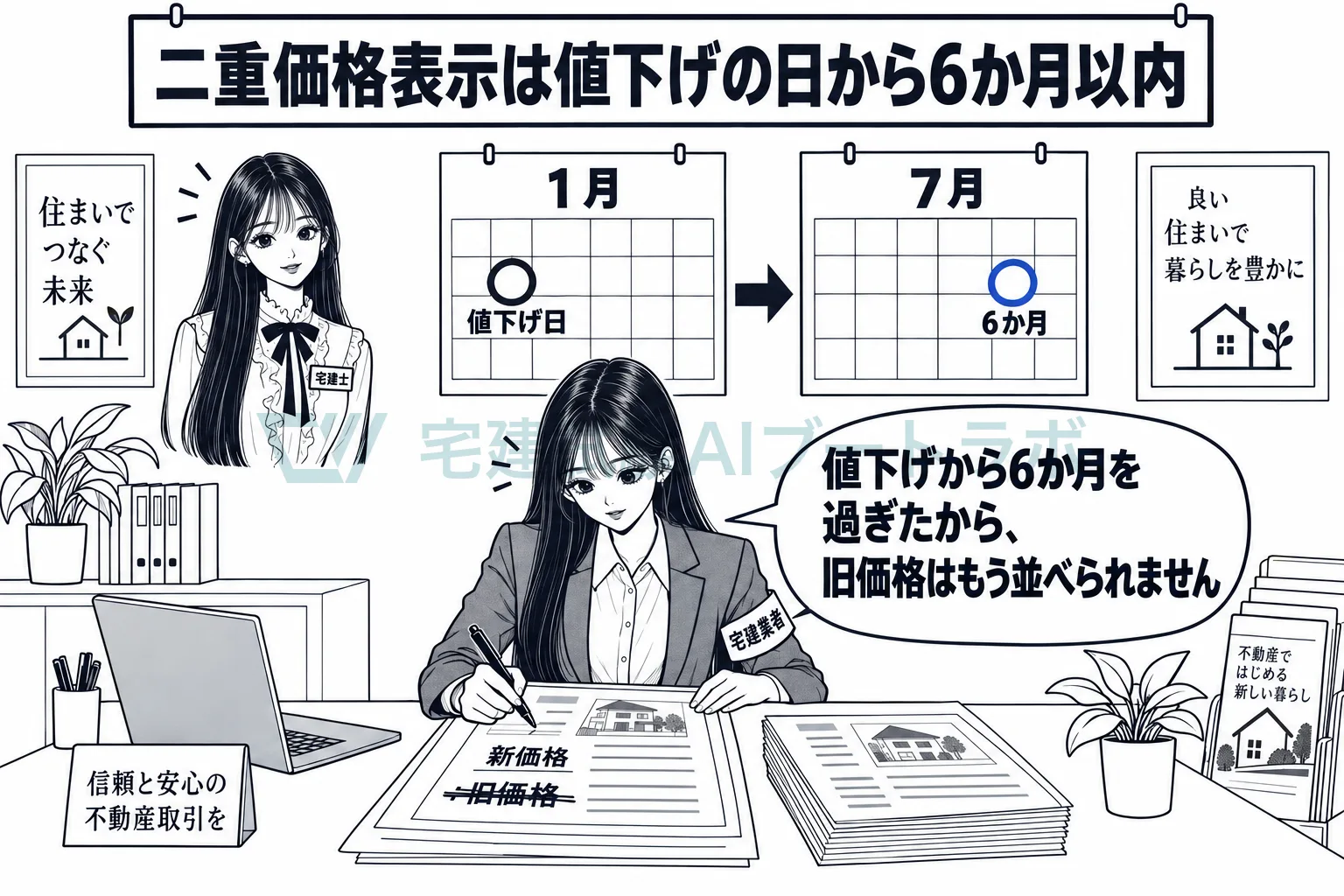 値下げの日から6か月を過ぎたら、旧価格を並べて書けない。