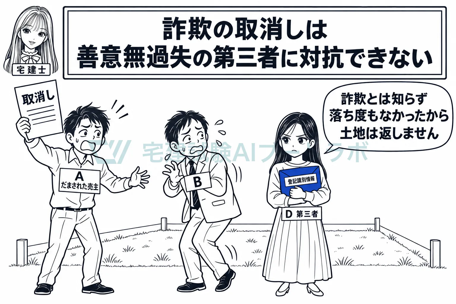 取消しの前に買った善意無過失の第三者は、守られる。