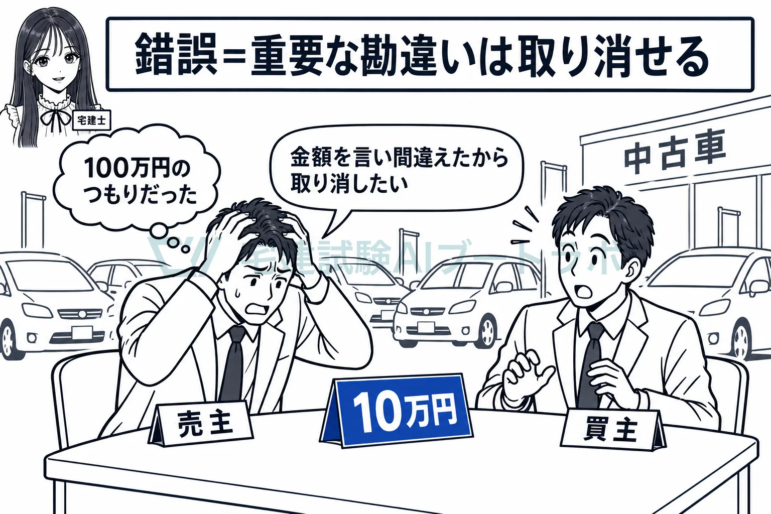 契約の大事な点で勘違いした人は、あとから取り消せる。