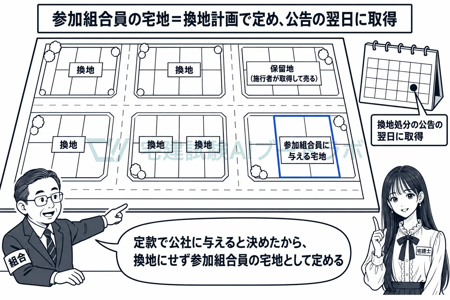 換地でも保留地でもない、参加組合員に与える宅地。