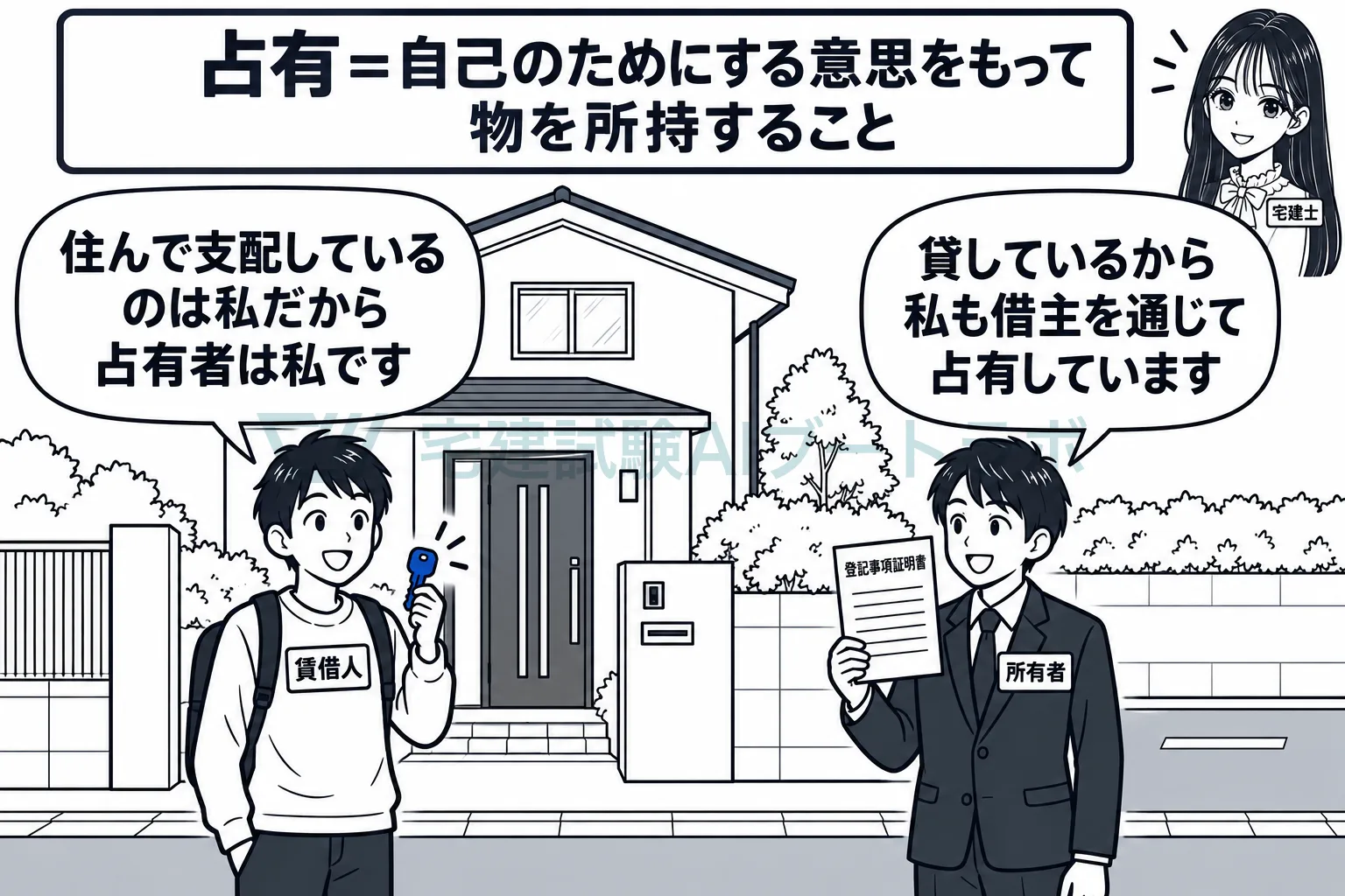 所有者かどうかとは別に、現に支配している事実が占有として保護される。