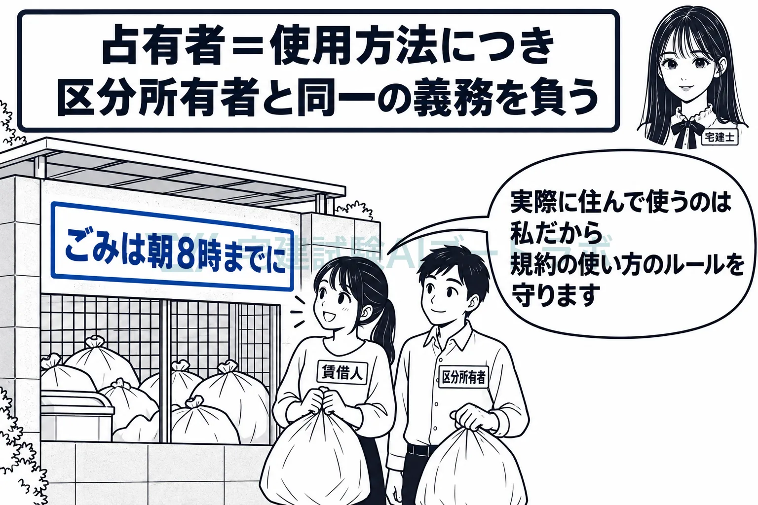 借りて住む人も使い方のルールに従い、集会で意見を述べられる。