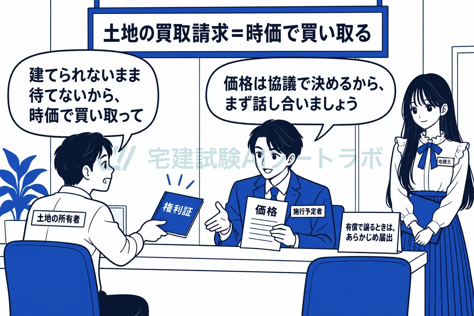 建てられないまま待てないから、時価で買い取ってもらう。