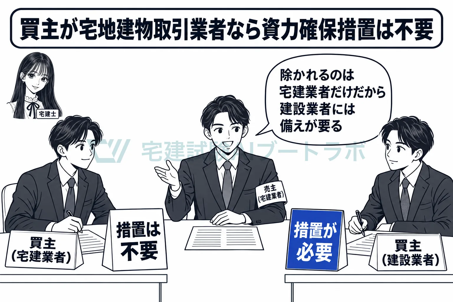 買主が宅建業者なら義務はなく、建設業者なら義務がある。