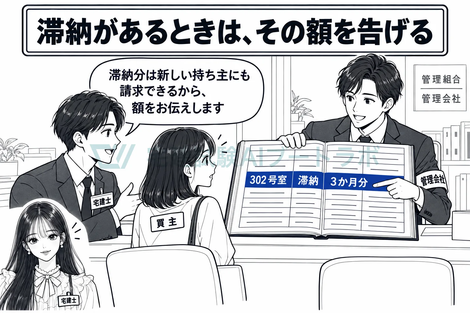前の持ち主の滞納は買主に引き継がれるから、滞納額も告げる。