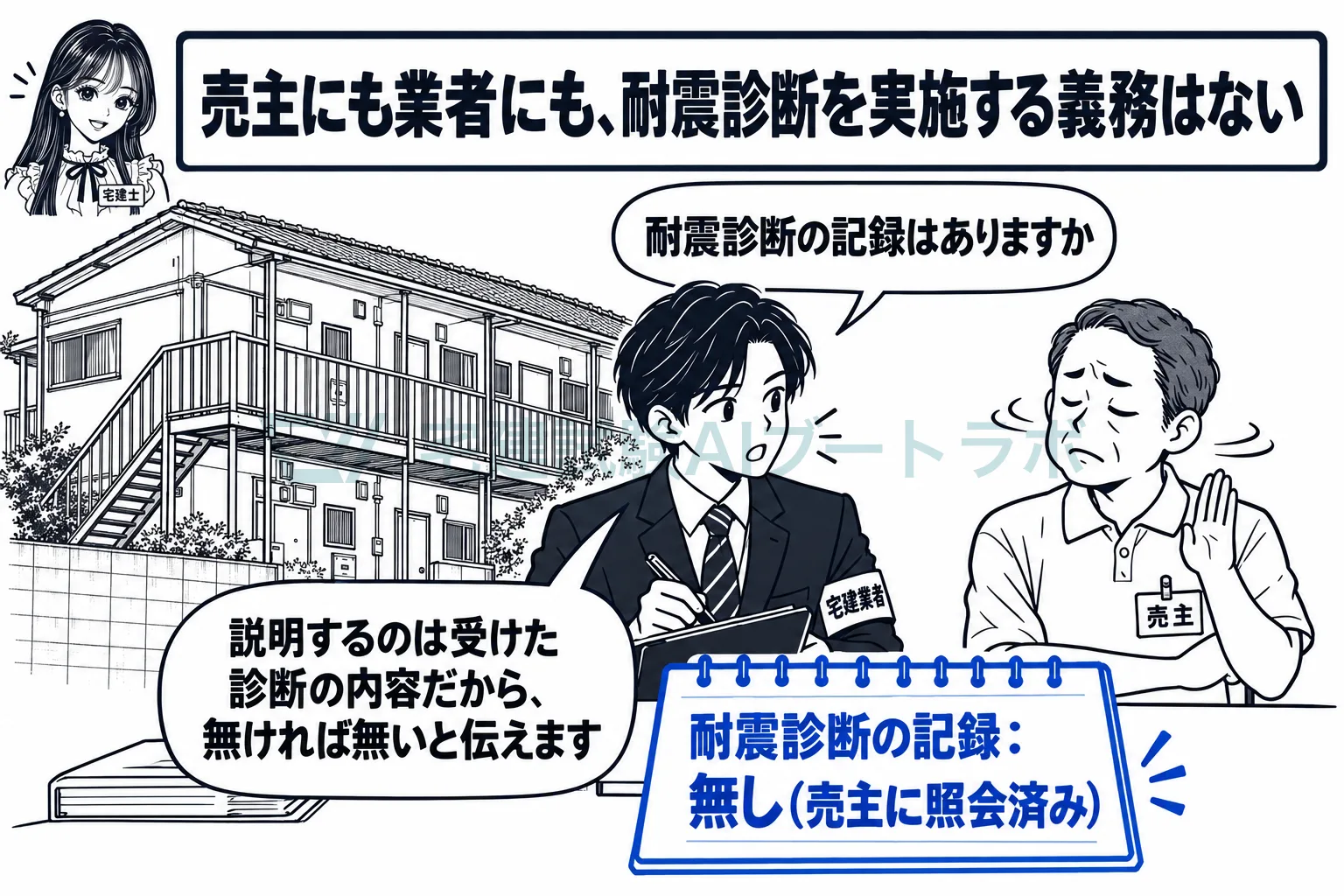 耐震診断を受ける義務も、業者が実施する義務もない。