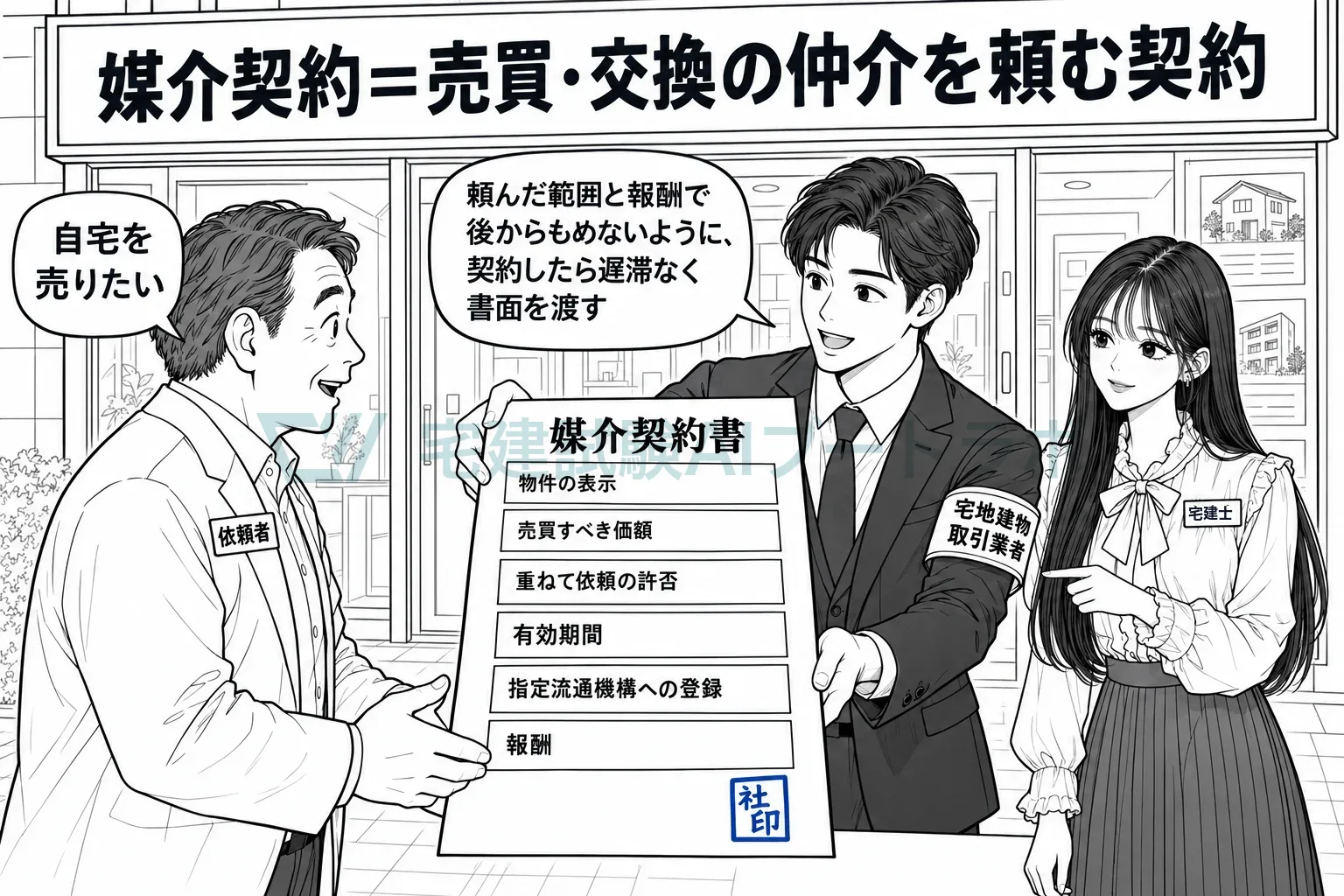 買い手探しを頼んだら、遅滞なく書面を受け取る。
