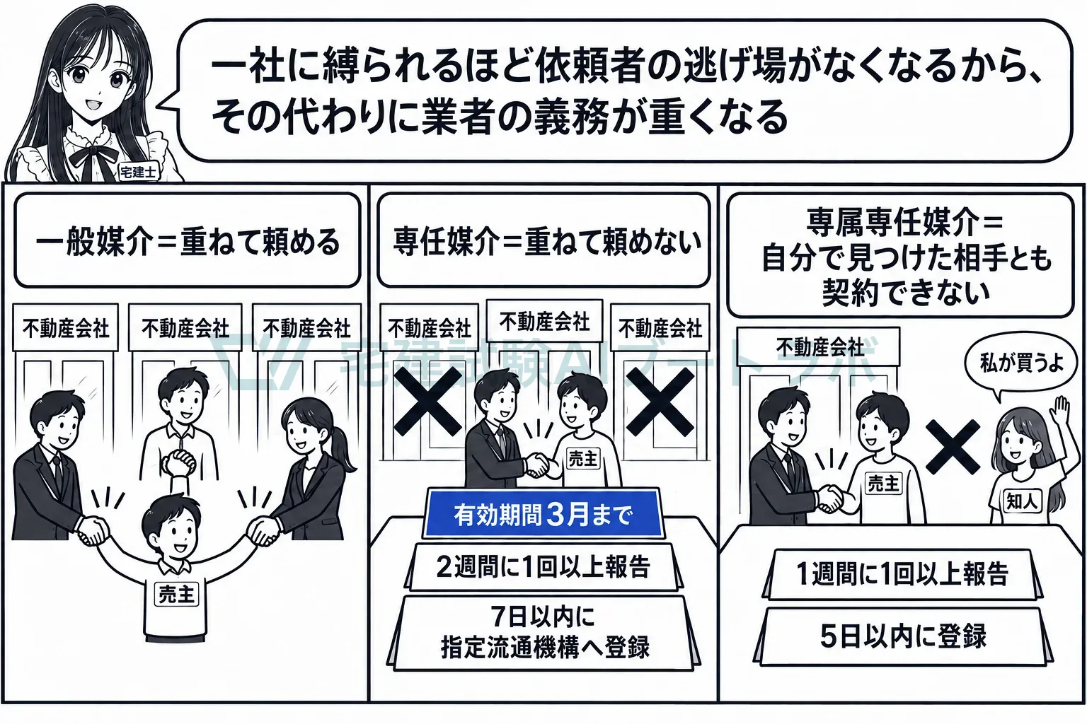 一社に縛られるほど、業者の義務が重くなる。