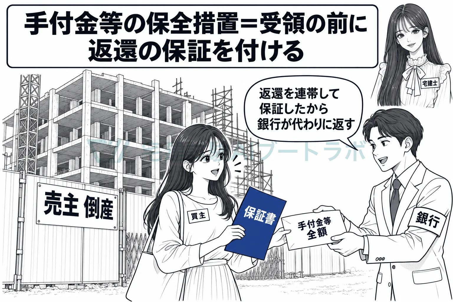 業者が倒産しても、保証した銀行から手付金等が戻る。