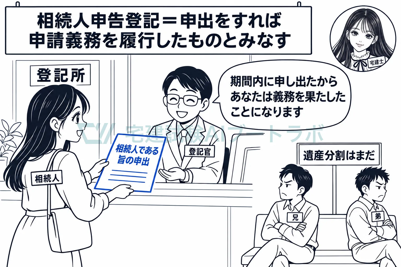 話合いがまとまらなければ、相続人である旨を申し出て義務を果たす。