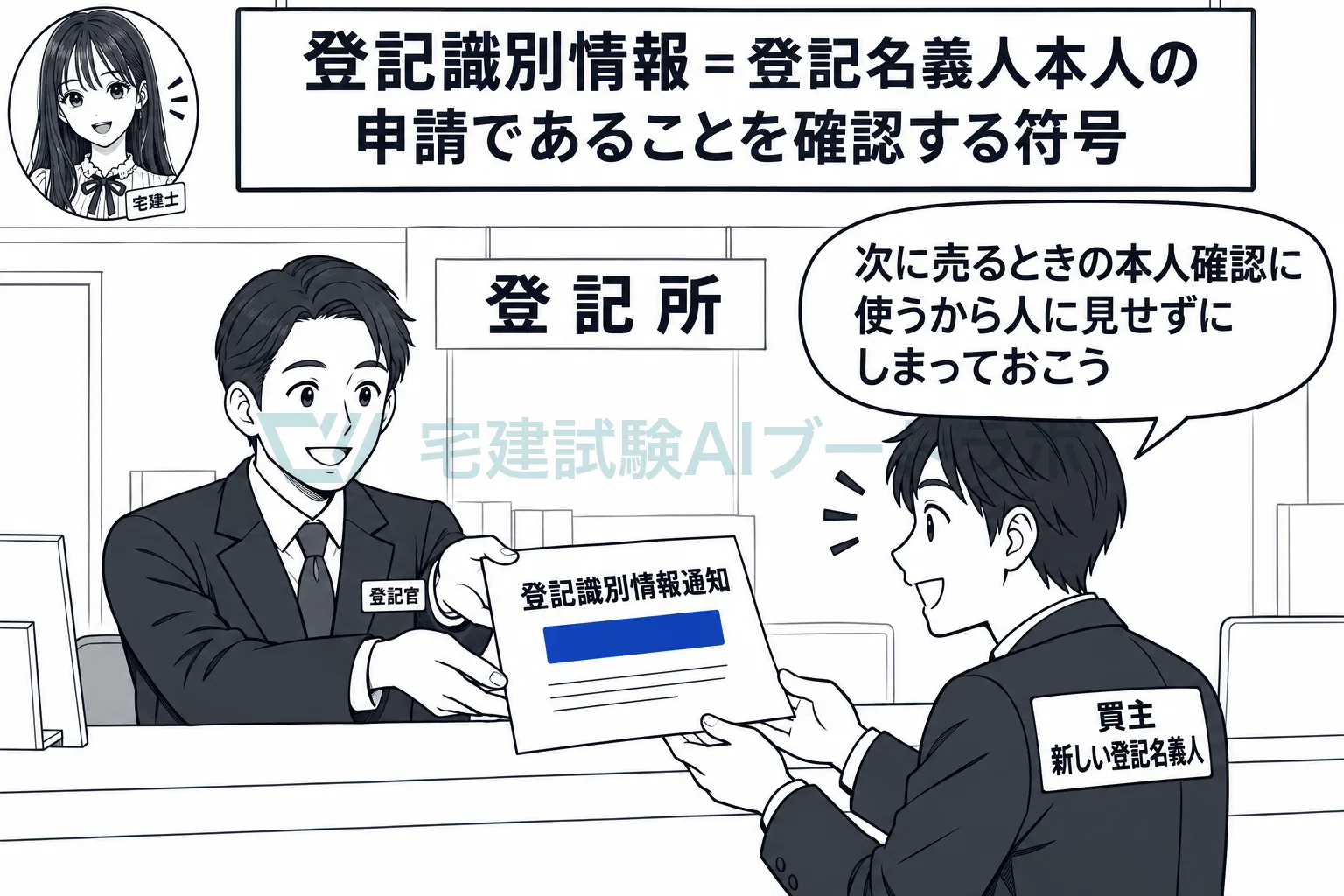 登記名義人になった人だけに通知される、本人確認のための符号。