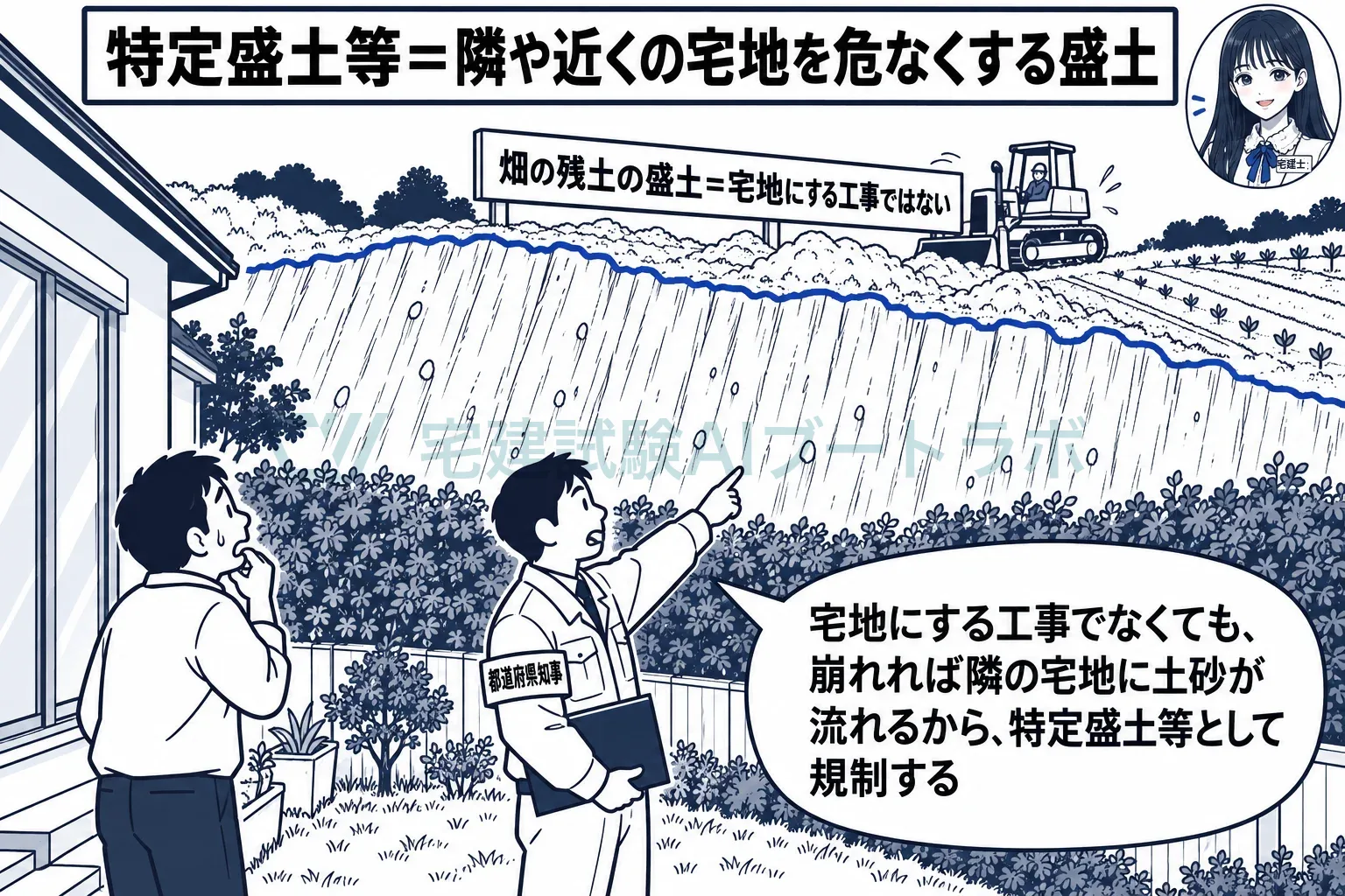 宅地を造る工事でなくても、隣の家が危ないから規制する。