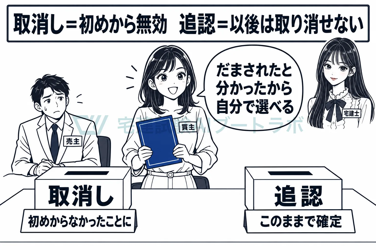 取り消すか追認するかは、守られる本人の側が選ぶ。