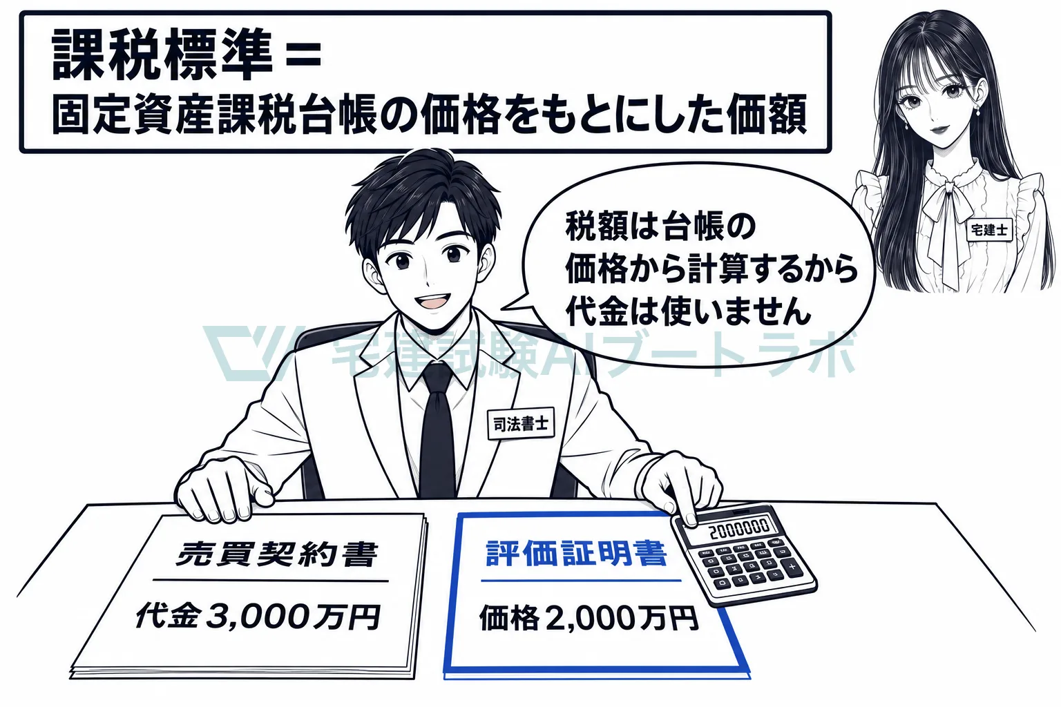 使うのは売買代金ではなく、台帳に登録された価格。