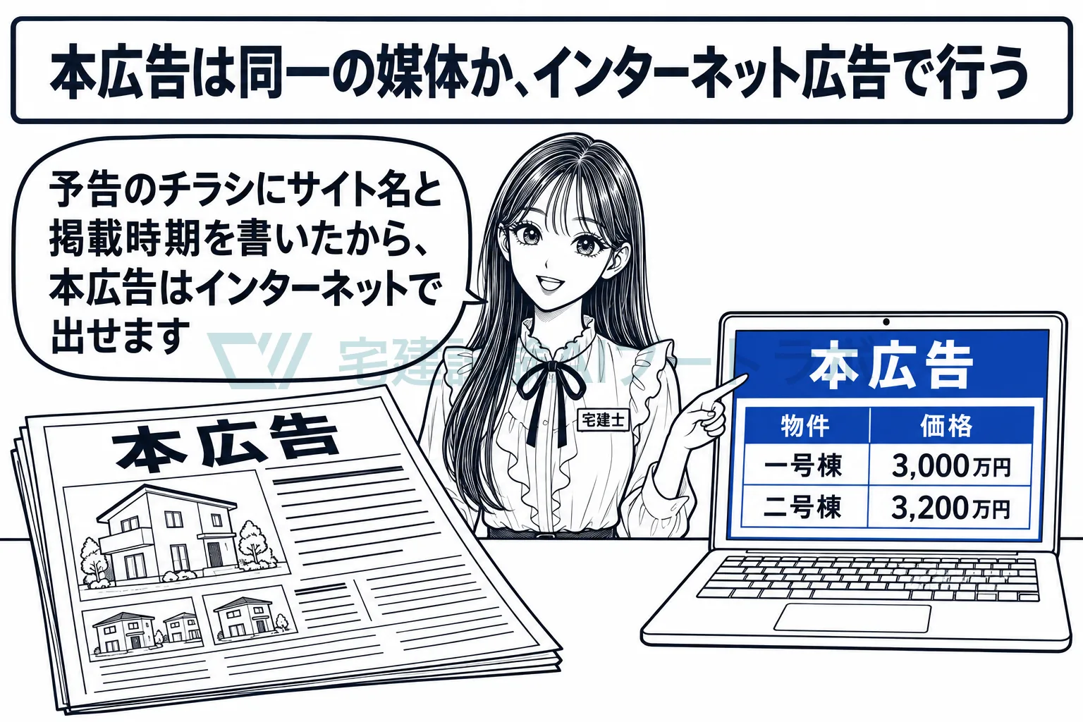 本広告は、同じ媒体かインターネット広告で行う。